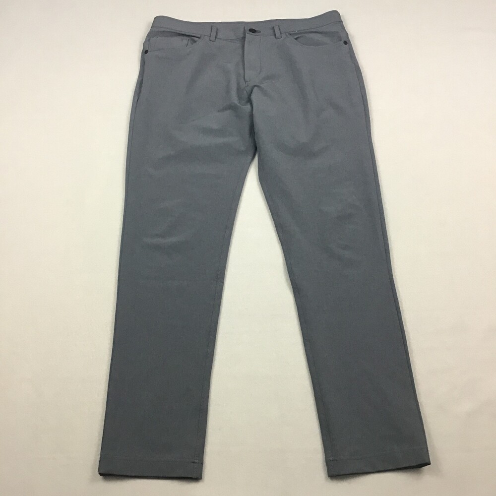 Public Rec Pants Men 34 Gray Straight Leg Performance Chino Flat Front Khakis